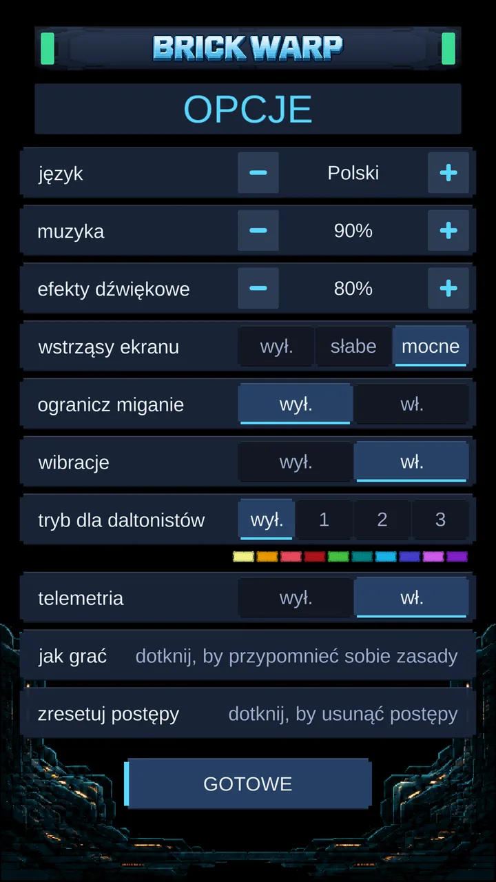 Ekran opcji